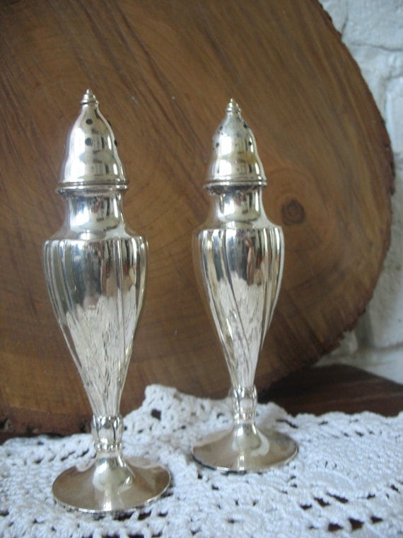 Vintage LaFrance Silver Plated Salt and Pepper Shakers Reg.