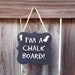 small chalkboard hanging wood sign