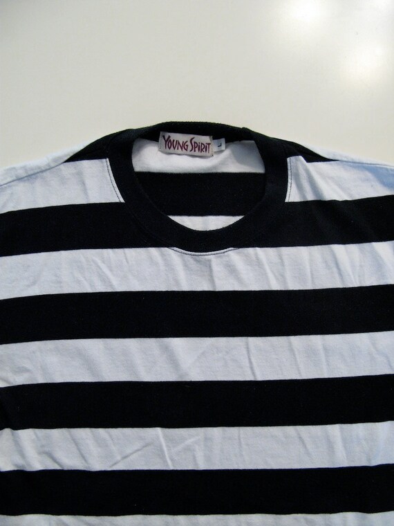 Black and White Stripe Shirt T shirt nautical stripes