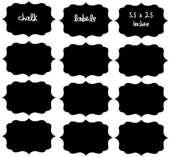 123.5 x 2.5inch Scalloped Square Vinyl Chalk Label