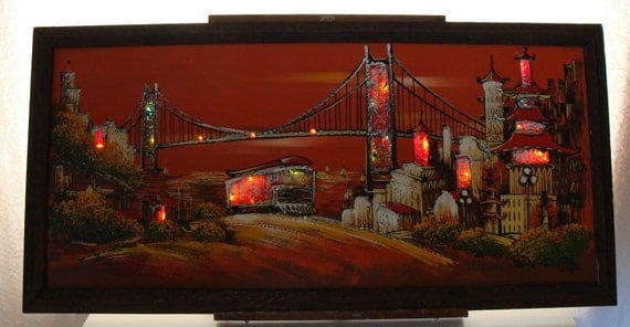 San Francisco Ts >> Items similar to Mid Century Modern Ashbrook Imports Lighted Painting San Francisco Red Sky ... San Francisco Ts >> Items similar to Mid Century Modern Ashbrook Imports Lighted Painting San Francisco Red Sky ...