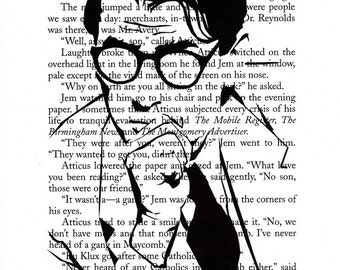 Atticus Finch Printed Illustration on Page from Novel