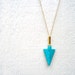Turquoise Necklace - Arrow Pendant - Gold - Native American