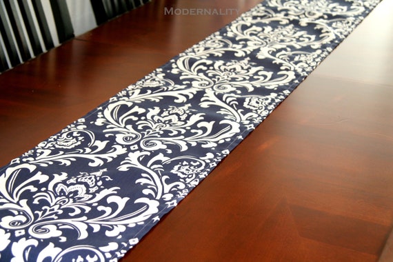 navy dining room table runner