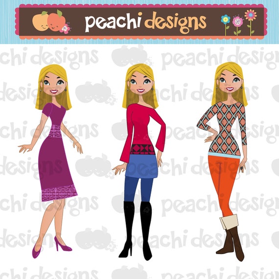 Items Similar To 3 Fashion Girls In Poses Clipart With Long Blonde Items Similar To 3 Fashion Girls In Poses Clipart With Long Blonde Hair Digital Pngs Or Jpegs On