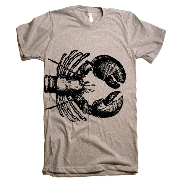 Mens Lobster T Shirt American Apparel Tshirt XS S M L Xl and Xxl