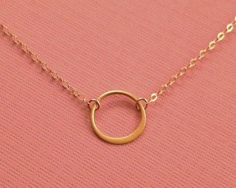 Gold Circle Necklace -Circle Necklace in Gold Fill -Karma Ring necklace -Eternity Necklace -Delicate Gold necklace
