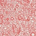 Hidden cat Liberty print fat eighth, 'Powell B', Liberty of London orange red line drawing print with interwoven cats