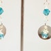 SALE, Metal Work, Silver and Crystal Earrings, Silver and Teal Dangling Pierced Earrings CKDesigns.us
