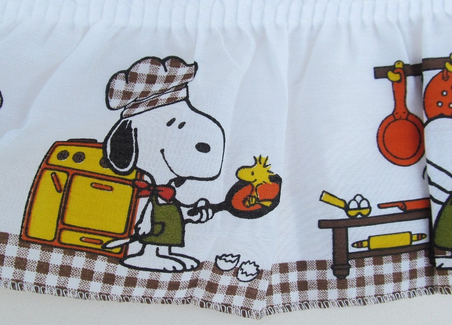 Snoopy Peanuts Valance Woodstock Kitchen Curtain Window