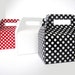Set of 20 Black Polka Dot - Red Polka Dot - White - 6 1/2" Gable Top Boxes