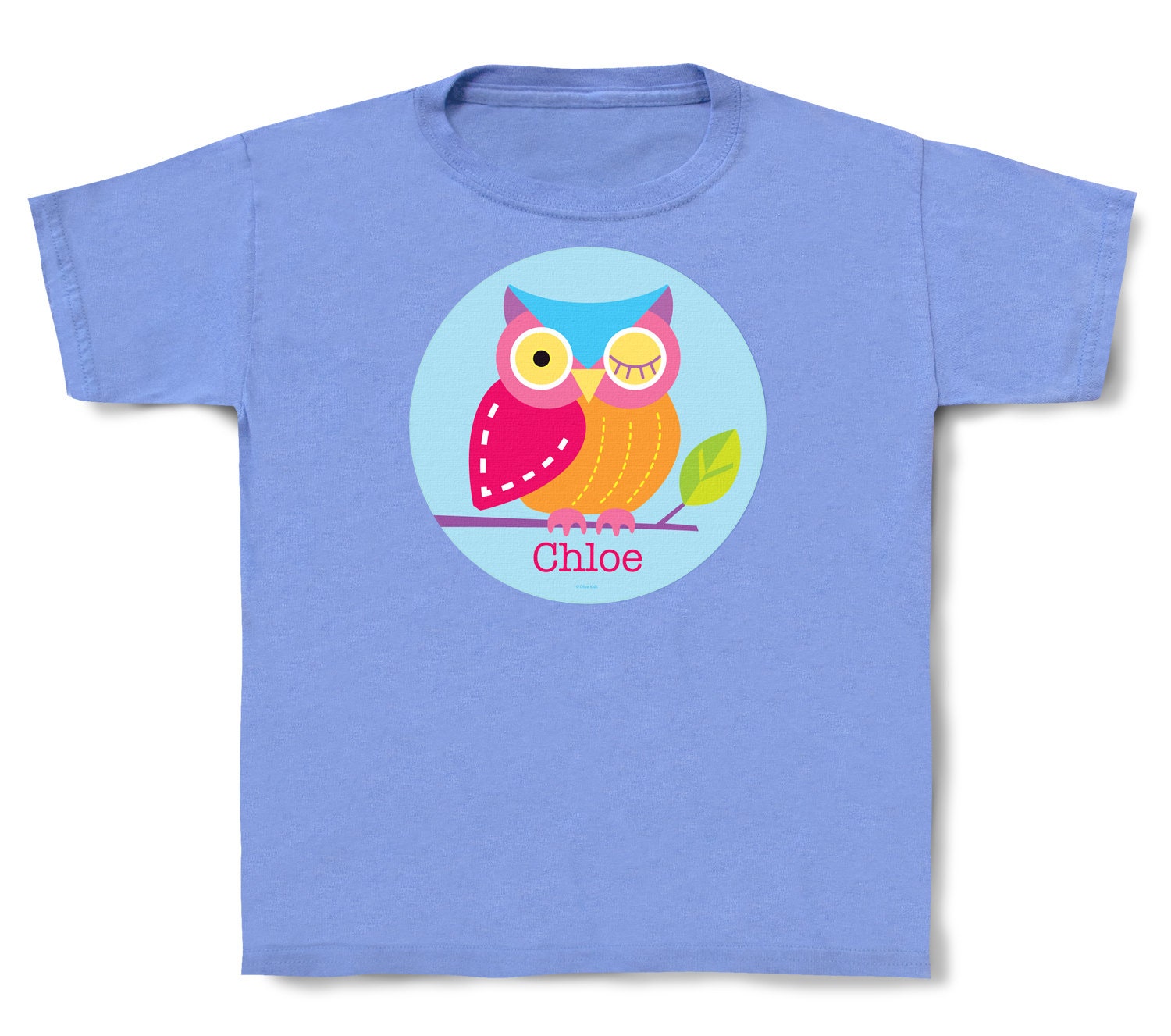 Personalized Kids Owl T-shirt. Cotton. Toddler and