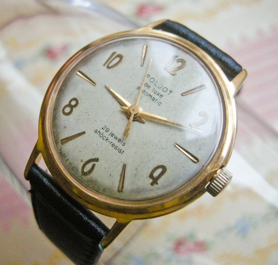 Rare Soviet Russia wrist watch Poljot De Luxe automatic.