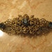 SAPPHIRE Rhinestone Hair barrette antiqued brass Filigree Flower vintage inspired round blue Swarovski Rhinestone Wedding Bridal Bridesmaid