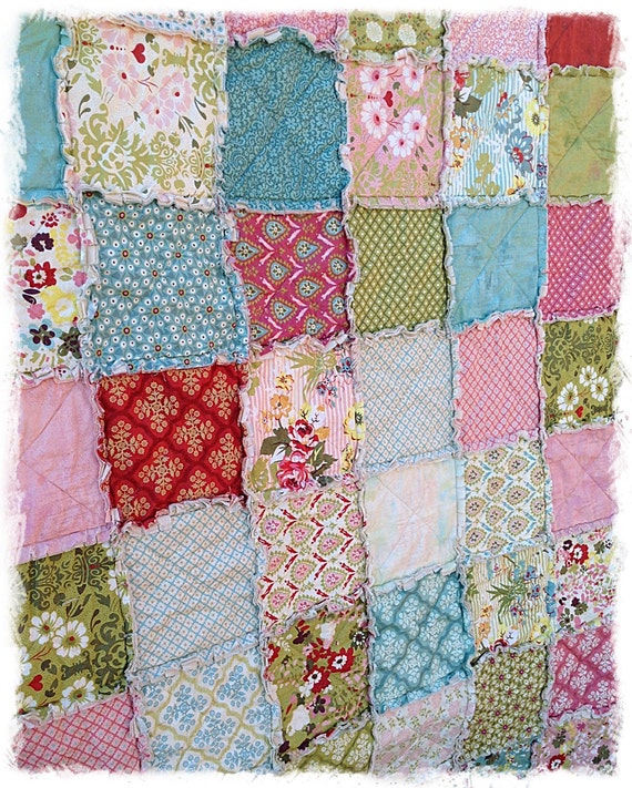 Rag Quilt Twin Size Hello Luscious Made to Order Modern