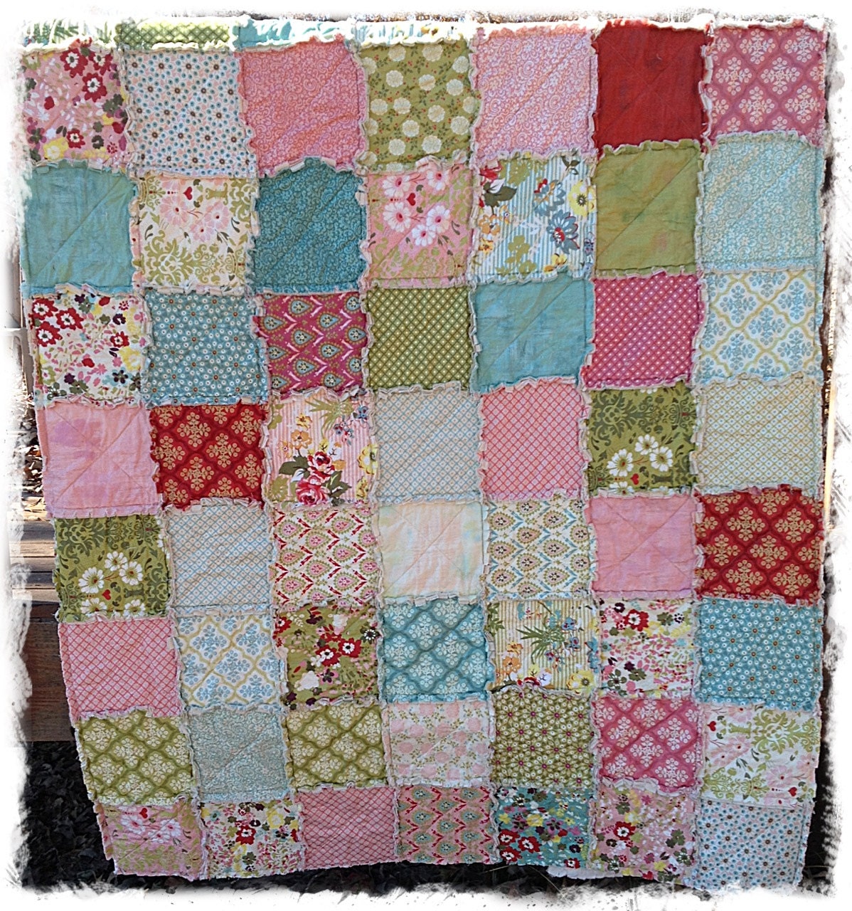 Rag Quilt Twin Size Hello Luscious Made to Order by DelilahKaye