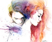 Watercolor painting - Lovers - Titanic Movie poster inspired Watercolor painting - Lovers - Titanic Movie poster inspired
