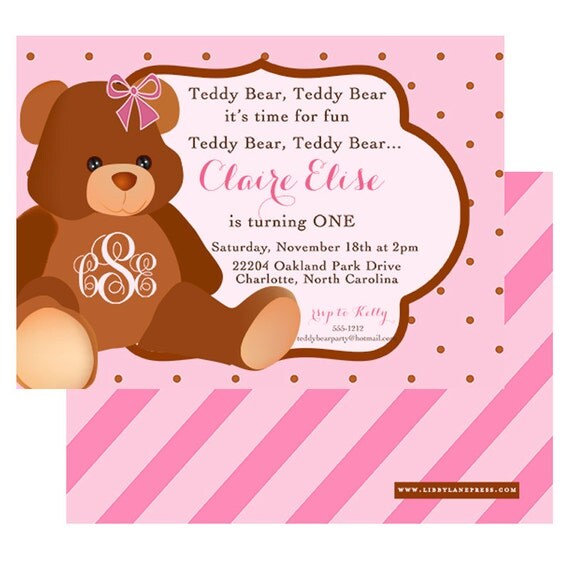 Printable Teddy Bear Invitations 4