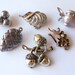 Vintage Salvaged Silver Metal Pinecone Apple Findings Craft Destash Scrapbooking Assemblage Lot