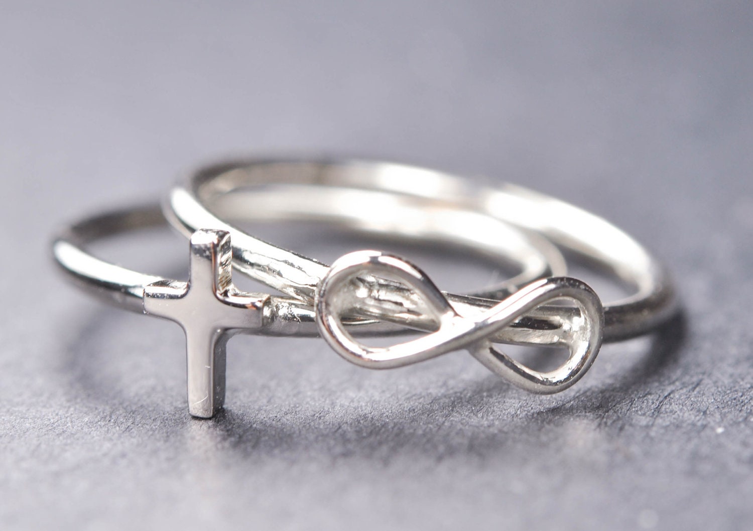 Cross ring infinity cross ring sideways cross ring by JubileJewel