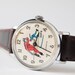 Mechanical wrist watch, sport, speed skating, silver, brown tones, USSR