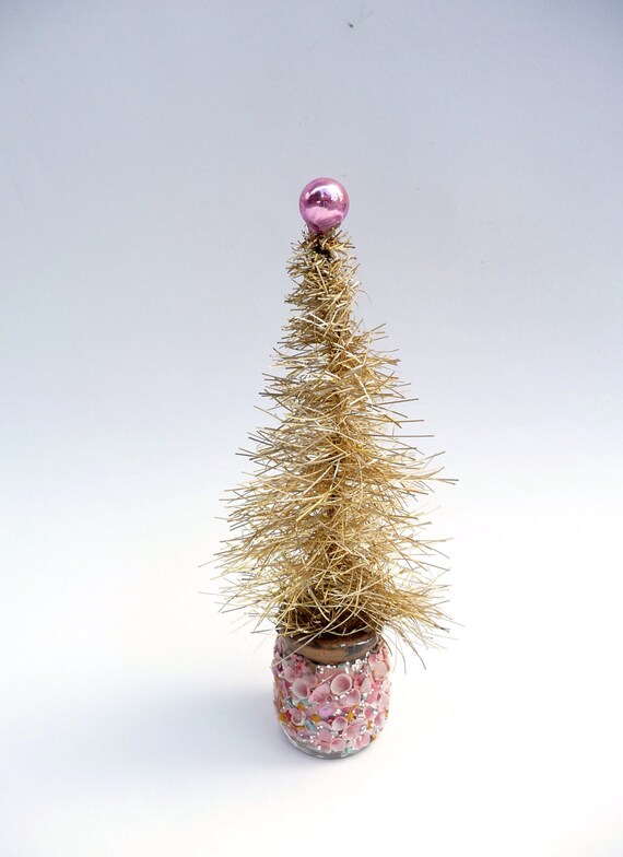 brush tree craft bottle supplies Tree Tinsel in Metal by Vintage pink MissCecelia Tiny Bottle Brush brush tree craft bottle supplies Tree Tinsel in Metal by Vintage pink MissCecelia Tiny Bottle Brush