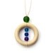 Resin and Wood Teething Nursing Necklace/ Breastfeeding Necklace - Peacock Colors Cobalt Blue, Purple, Green