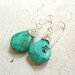 Turquoise Earrings. Sterling Silver Wire Wrapped Turquoise Briolette Dangle Earrings. Turquoise Jewelry