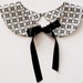 Geometric White Grey Black Handmade Detachable Peter Pan Collar Necklace Satin Ribbon Closure Must Have On Trend Accessory / Col Claudine