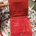Vintage Red Leather Ladies Purse with Long Adjustable Shoulder Strap ONLY 8 USD