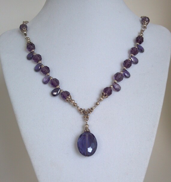 Amethyst and Crystal Necklace