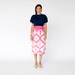 Hand dyed geometric silk skirt small