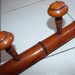 French antique coat hook rack, hat rack, carved wooden wall rustic coat hanger w 5 knobs, hat hooks, hat hanger
