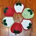 Free Shipping - Set of 6 Crocheted Apple Coasters - Ready to Ship