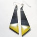 vinyl record jewelry, black and yellow earrings, one of a kind jewelry, handcrafted earrings, resin earrings, long earrings, music jewelry
