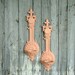 Ornate Candle Sconce Vintage Holder Metal Pink Peach Art Deco Upcycled Painted Cottage Romantic Shabby Chic Hollywood Regency