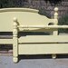 Queen Headboard / Foot board Vintage Bed painted Butter Yellow By Foo Foo La La