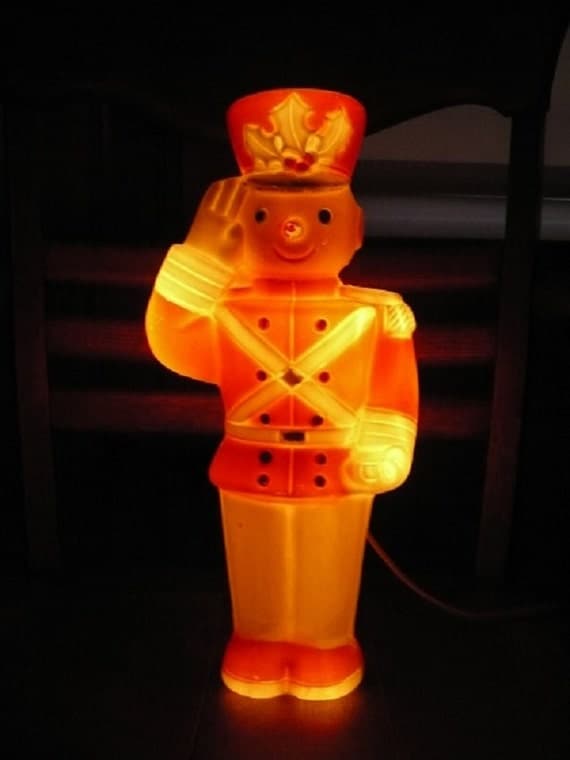 vintage Blow Mold Lighted Toy Soldier Christmas Holiday