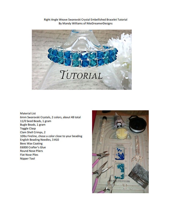 Tutorial PDF Right Angle Weave Swarovski Crystal Embellished