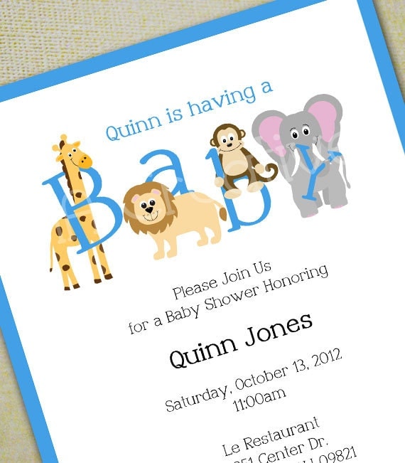 Animal Baby Shower Invitation Personalized DIY Printable