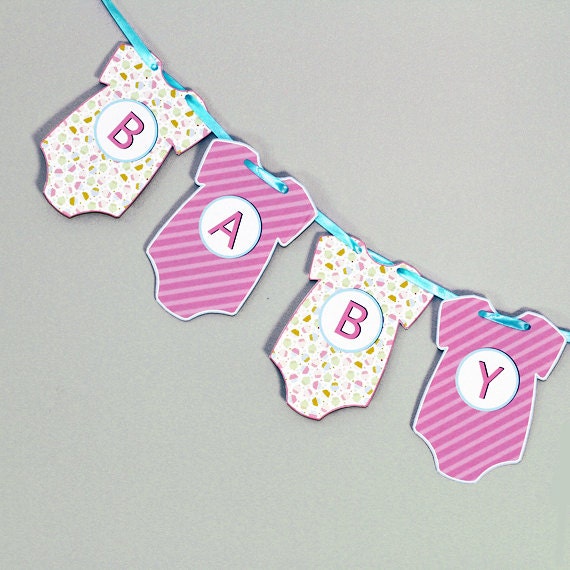 Baby Shower Banner Pennant Bunting Garland FULLY ASSSEMBLED