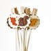 Woodland Party Decor or Cupcake Toppers Squirrels, Acorns and Leaves Glittered Autumn Fall Handmade Weddings Wish Clips - Set of 12 -