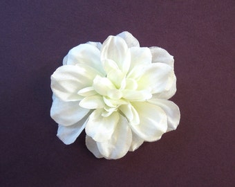 Small Ivory Fabric Flower Hair Accessory or Pin
