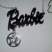Pagan Barbie Acrylic Pendant on Silver Plated Chain Gothic Steampunk Emo Punk