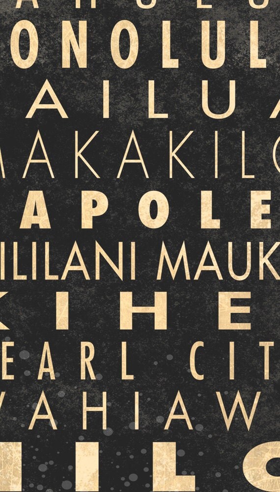 Hawaii HI Cities Wall Art Sign Plaque Gift Present