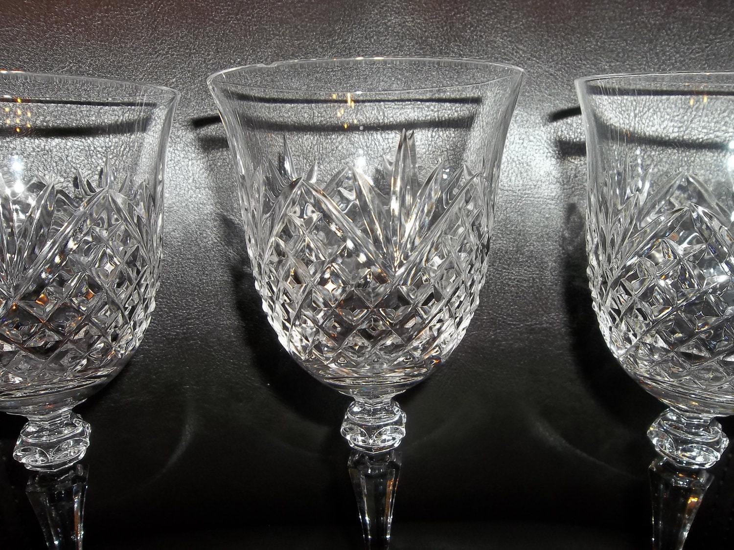 6 Vintage GALWAY Irish Crystal Wine Glasses...FREE