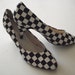 Vintage Shoes high heels black white check nascar color blocked 9 1/2 M SALE