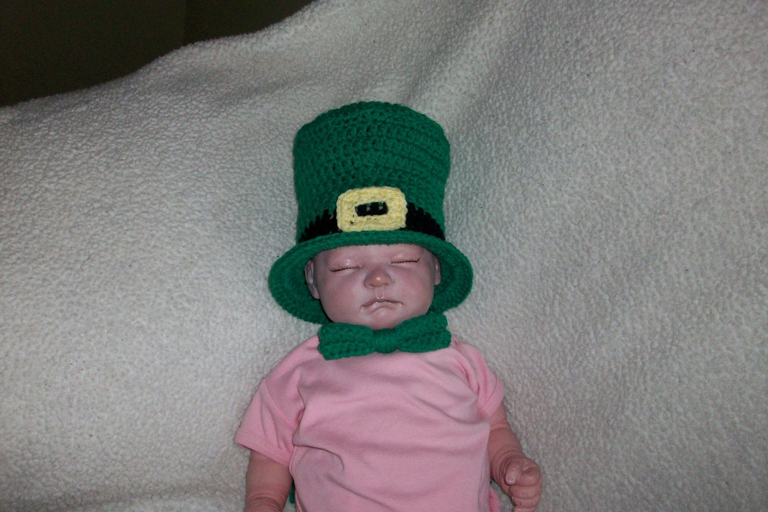 leprechaun hat pattern crochet by pinkney Tie & on Hat Etsy Top Crochet Leprechaun Baby