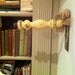 Chippy cottage towel hanger- jewelry display with burlap bow