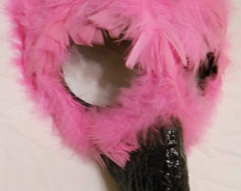 Pink Flamingo Papier Mache Mask by Anthony Saldivar - Handmade